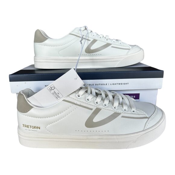 Tretorn women's Hopper Sneaker Memory Foam Lightweight Shoes White Grey size 8 - Picture 1 of 8